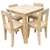 Mesa 80x80 + 4 Sillas Madera Retro Pino Vintagne - comprar online