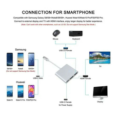 Adaptador Hub Thunderbolt Usb 3.1 Tipo C Hdmi 4k Mac 3 Em 1 na internet