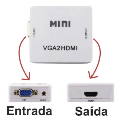 Adaptador Conversor Vga x Hdmi Video Com Saída de Audio - comprar online