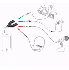 Kit 10 Adaptador Splitter Headset Fone Microfone P2 X P3 - VILASHOPPING VIRTUAL