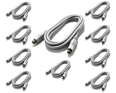 Kit 10 Cabos Óptico Digital TV Home Theater Ps3 Ps4 Xbox 1,8 Metros