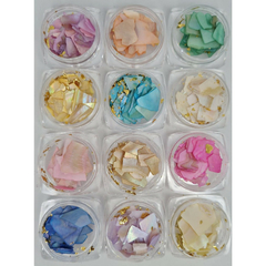 Kit 12 Cores Pedras Madre Peróla P/ Encapsulamento Acrigel