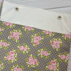 BOLSA ORGANIZADORA GRIS CON FLORES ROSAS - Mapi bebe
