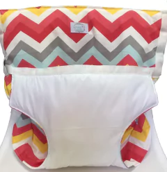 SILLA PORTÁTIL CHEVRON ROJO, BLANCO, GRIS, VERDE Y AMARILLO