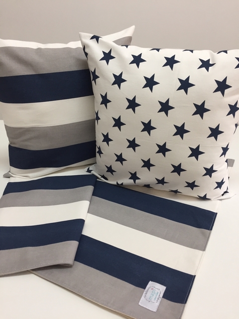 KIT AZUL, GRIS Y BLANCO RAYAS Y ESTRELLAS