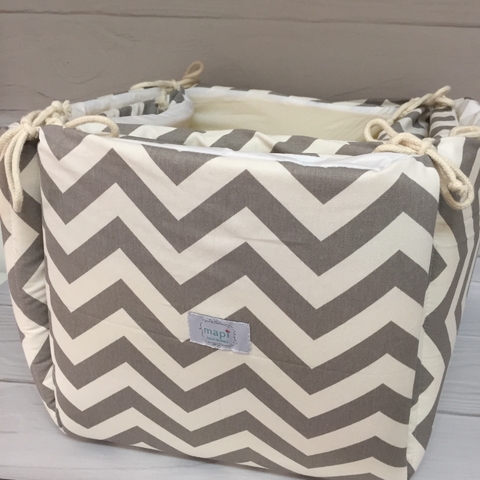 MANTA JUGUETERO CHEVRON GRIS Y BLANCO