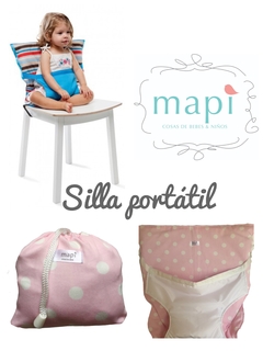 SILLA PORTÁTIL BEIGE CON ESTRELLAS BLANCAS - comprar online