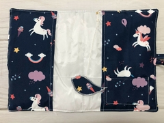 FUNDA LIBRETA SANITARIA IMPERMEABLE AZUL UNICORNIOS - comprar online