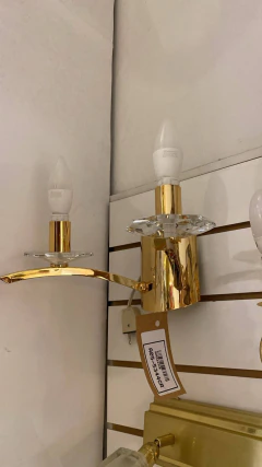 APLIQUE 2 LUCES CRISTAL ORO-CROMADO - A05-5344CR - comprar online