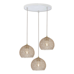 Colgante 3 Luces Copen Dorado 15cm Deco Moderno Apto Led E27 - comprar online