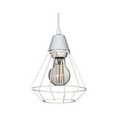 Colgante Jaula 3 Luces Diamante Deco Blanca Vintage Apto Led