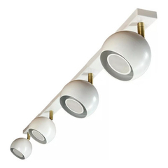 Aplique 4 Luces Mini Mun Blanco Con Dorado Apto Gu10 Lmp - comprar online