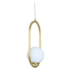 Colgante 1 Luz Marsella Oval Dorado Globo Opal Apto E27 Deco en internet