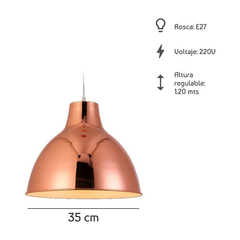 Colgante Cobre Galponero Vintage Moderno Apto Led M1011 - Su Luz Deco