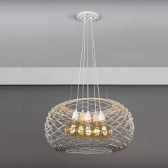 Lampara Colgante Nest Grande 5 Luces 90cm Blanco E27 - comprar online