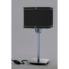 Lampara Velador Cromo De Mesa Cuadrado Negro - comprar online
