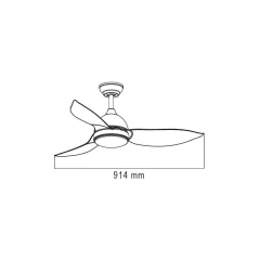 Ventilador De Techo Blanco 36ia Led 24w Control Remoto - 91 Cm - Blanco - Blanco - Abs - 3 - tienda online