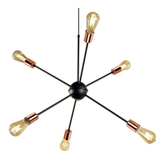 Colgante Araña Explosión 6 Luces Negro Cobre Vintage E27 - comprar online