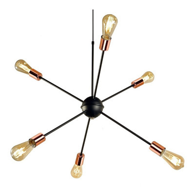 Colgante Araña Explosión 6 Luces Negro Cobre Vintage E27 - comprar online