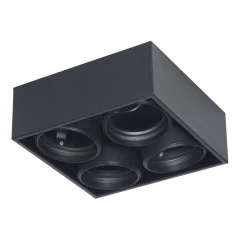 Plafon 4 Luces Negro Cardanico Ar111 Berdy Alta Calidad - Su Luz Deco