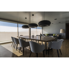 Lampara Colgante Led Valle M Tejido Negro Ng 63cm en internet