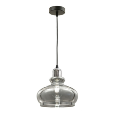 Colgante Vintage Vidrio Fume Plata Moderno Apto Led - comprar online