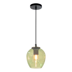 Colgante Ástrid Oliva 1 Luz Apto Led Vidrio Moderno - Su Luz Deco