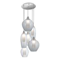 Colgante 6 Luces Mamushka Transparente Base Redonda Led - comprar online
