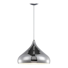 Colgante Cromo Espejo Vintage Gota Deco Moderno Apto Led - Su Luz Deco