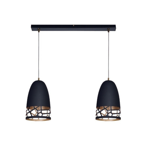 Colgante 2 Luces Bali Negro Calado Apto Led E27 592 Rd - comprar online