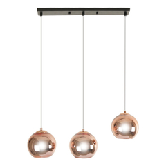 Lampara Colgante Tom Triple Cobre 3 Luces 15cm Apto Led - comprar online
