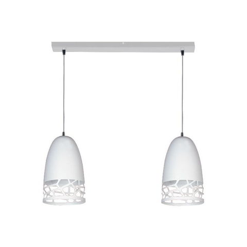 Colgante 2 Luces Bali Blanco Calado Apto Led E27 592 Rd - comprar online