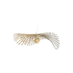 Colgante Deco Moderno De Bambu 60x16 Natural Apto Led E27 en internet