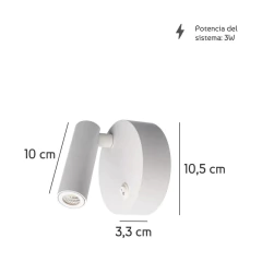 Imagen de Aplique Pared Interior Lit Movil Blanco Led Con Tecla