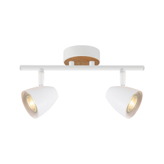 Aplique 2 Luces Blanco Madera Apto Led Gu10 U1922