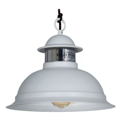 Colgante Vintage Old Blanco Acero Cable Textil Apto Led - comprar online