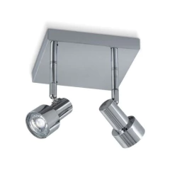 Spot Cabezal 2 Luces Cromo Tubo Móvil Led 8w Moderno - comprar online