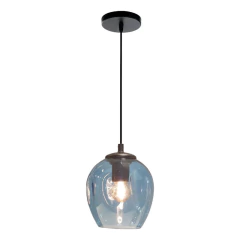 Colgante Ástrid Celeste 1 Luz Apto Led Vidrio Moderno - Su Luz Deco