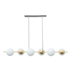 Lampara Colgante 6 Luces De-cor Lateral Cromo Opal E27 en internet