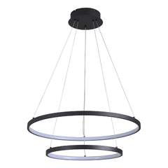 Colgante Aros Doble Negro Led 60/40 Cm L8660 60w en internet