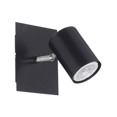Aplique 1 Luz Recto Negro Cabezal Movil Deco Moderno