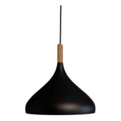 Lampara Colgante Valentin Negro Madera 30cm Apto Led Cie en internet