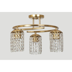 Araña Plafon Colgante Lyon 3 Luces Curvo Cairel Dorado - comprar online