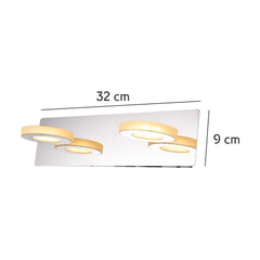 Aplique Led 2 Luces Moderno Cromo 10w 4010 - Su Luz Deco