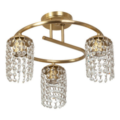 Araña Plafon Colgante Lyon 3 Luces Curvo Cairel Dorado - comprar online