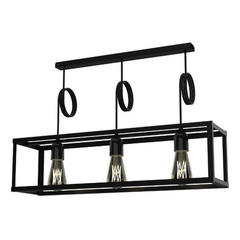 Colgante Cajón Recto Cubo 3 Luces Negro Linea Spl Luz ... - comprar online