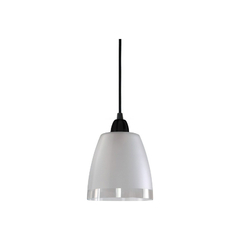 Colgante 2 Luces Vidrio Borde Transparente Negro Apto Led C-440-2 - comprar online