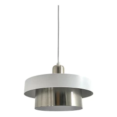 Colgante Ema 30cm Apto Led Deco Moderno Blanco Dorado - Su Luz Deco