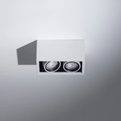 Plafon 2 Luces Blanco Cardanico Gu10 Anton Alta Calidad - comprar online