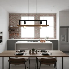 Colgante 2 Luces Woody 115 Madera Negro Industrial Apto Led - Su Luz Deco